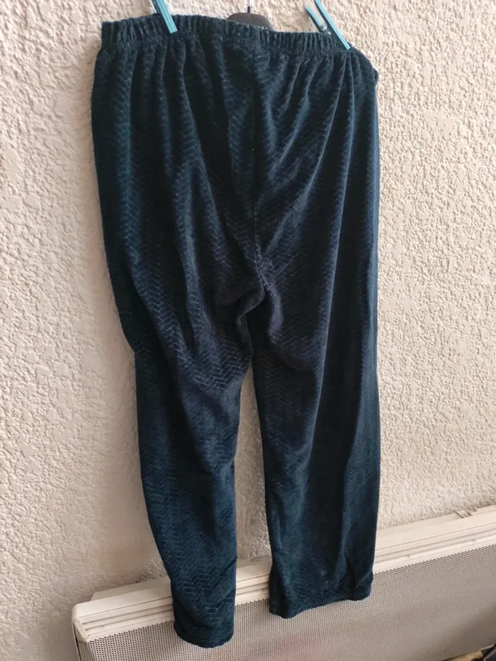 Pantalon pyjama velours bleu t 48/50 - photo numéro 7