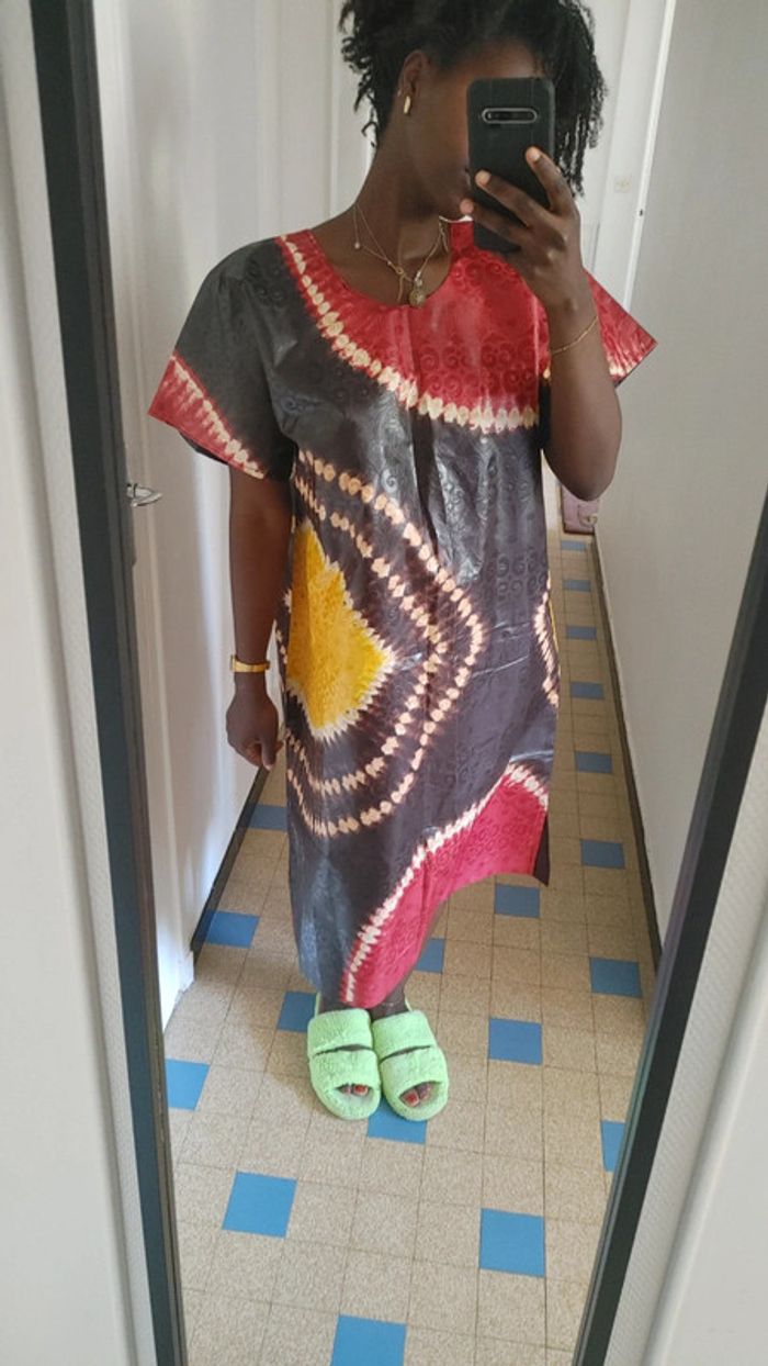 Robe boubou africaine sénégalaise bazin riche wax batik - photo numéro 5