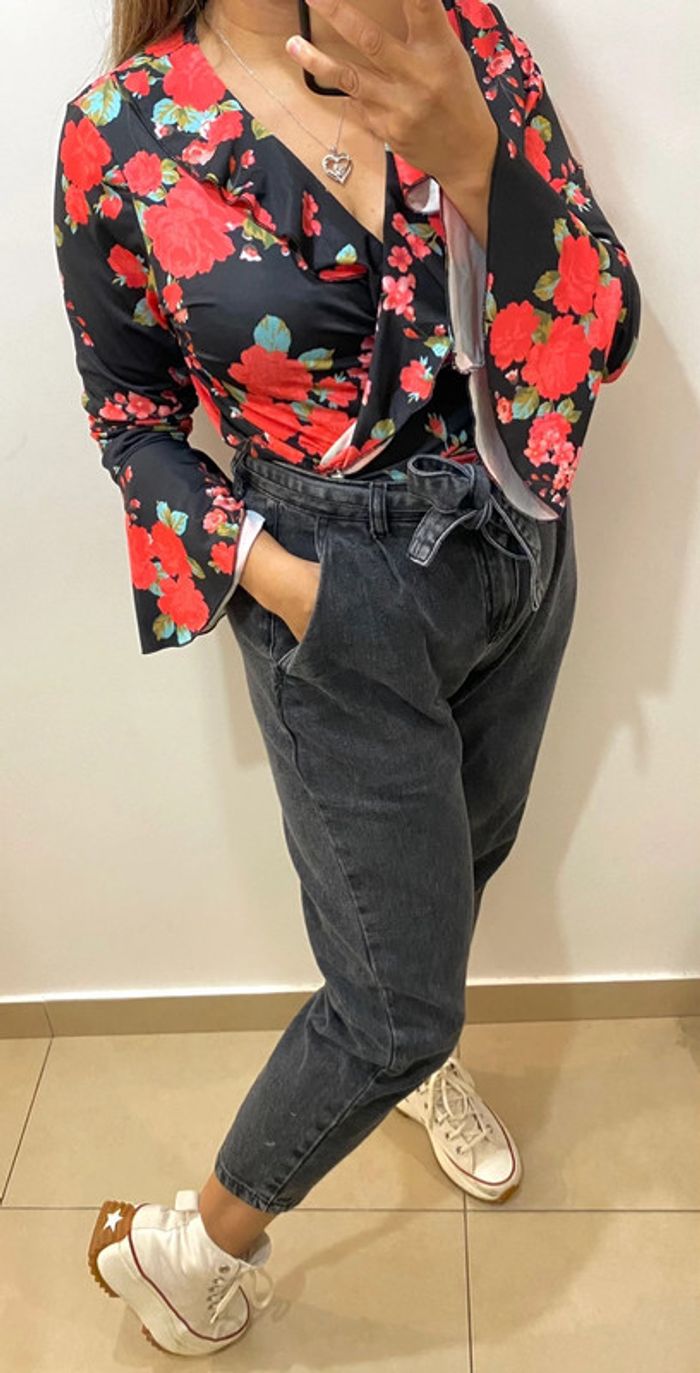 Cache Coeur Imprimé Fleurs Taille - photo numéro 4
