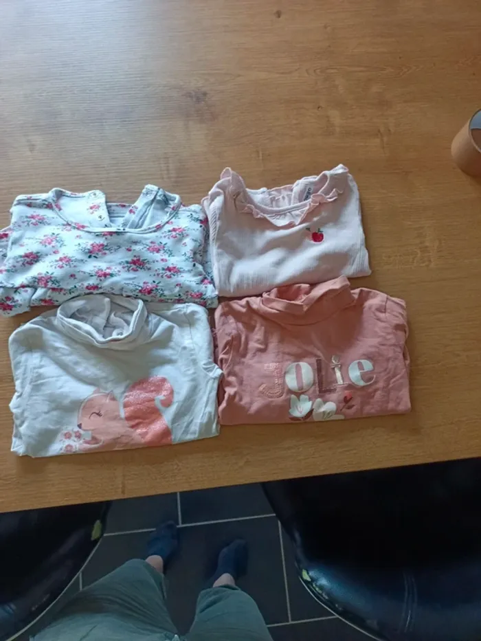 Lot 4 Tshirt manches longues 24mois fille