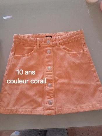 Jupe fille couleur corail 10 ans