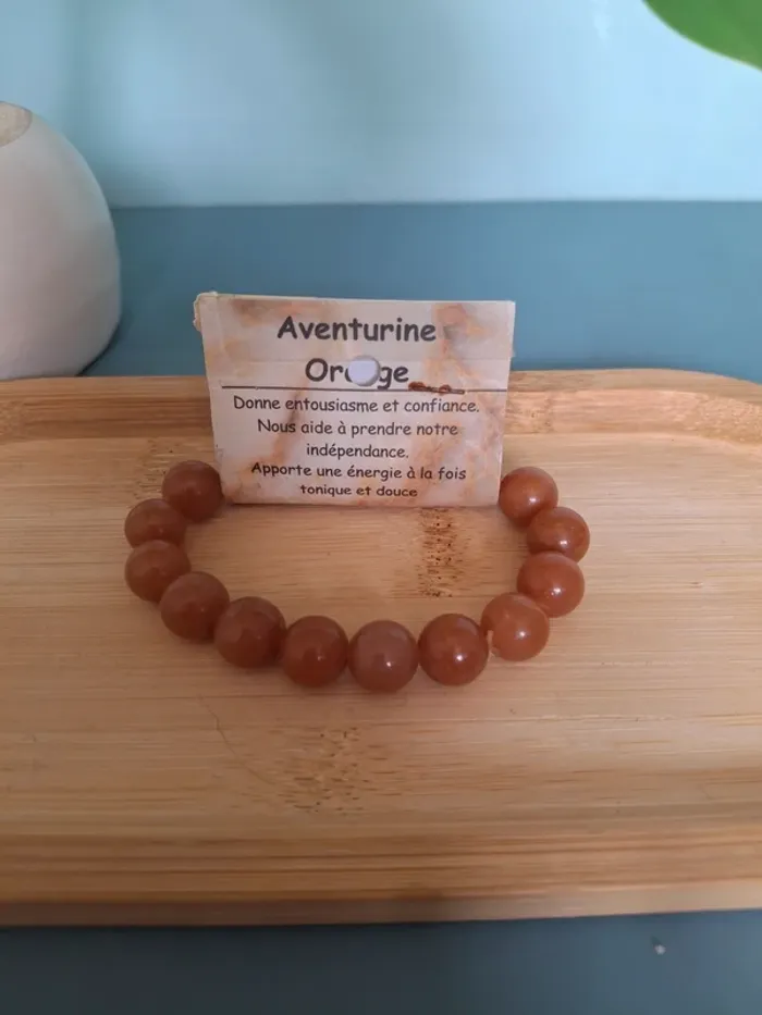 Bracelet en Aventurine Orange – Énergie Joyeuse & Créativité - photo numéro 2