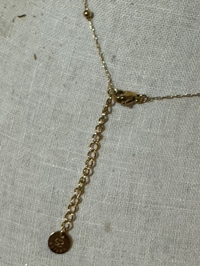 Collier chaîne boules et perles noires œil noir résine - photo numéro 4