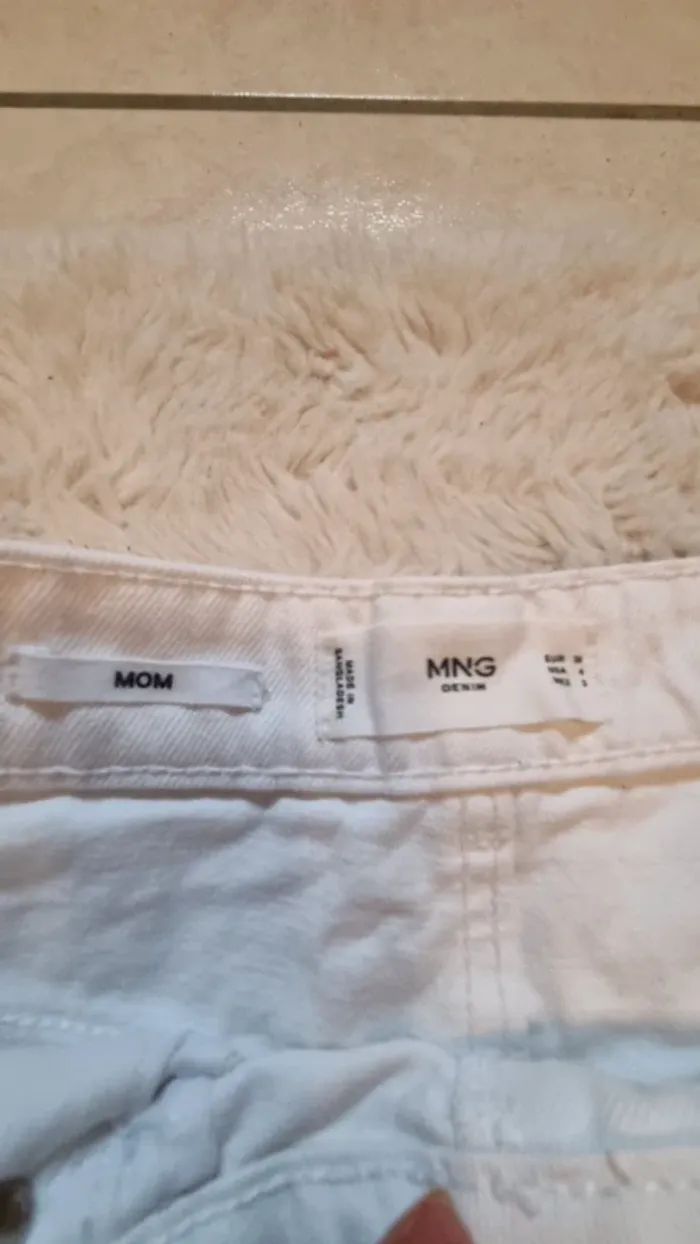 Short en jean blanc Mango taille 36 - photo numéro 6