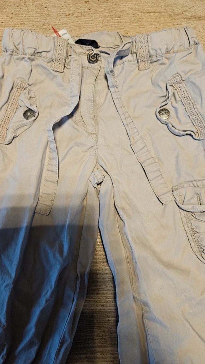 Pantalon en toile gris très clair, léger, Prémaman, 6 ans, nickel - photo numéro 5