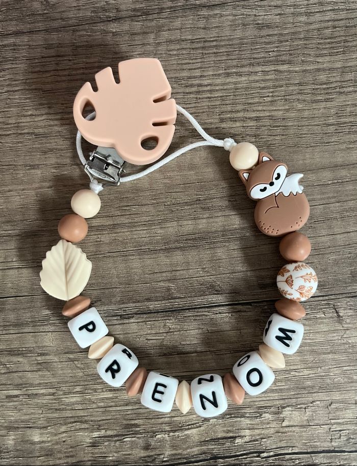 Attache tétine personnalisée renard