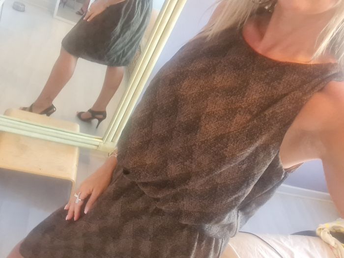Robe marron kaki noire doublée Garcia Jeans Taille 36 - photo numéro 5