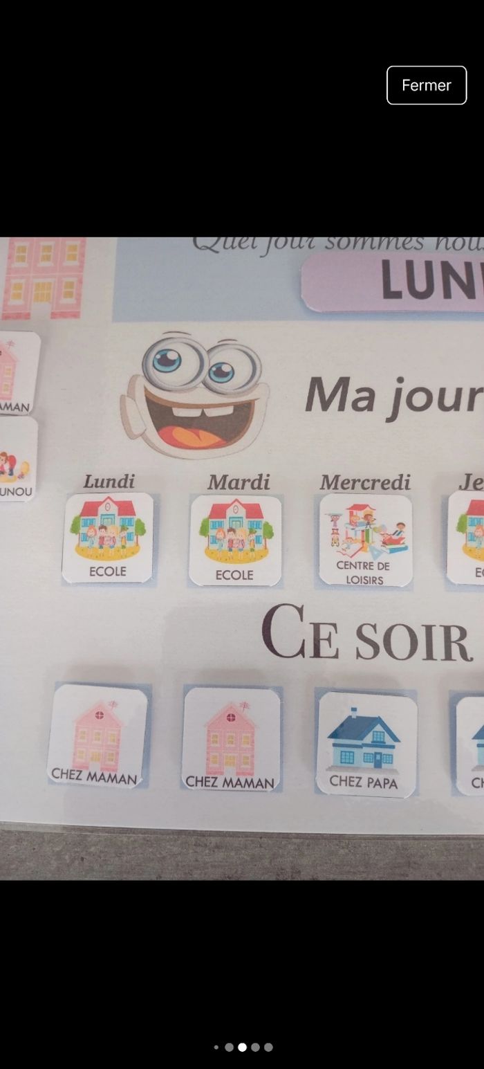 Fiche plastifiée d'activité pour enfants chez maman. Chez Papa - photo numéro 6