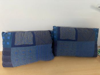 lot 2 coussins bleu