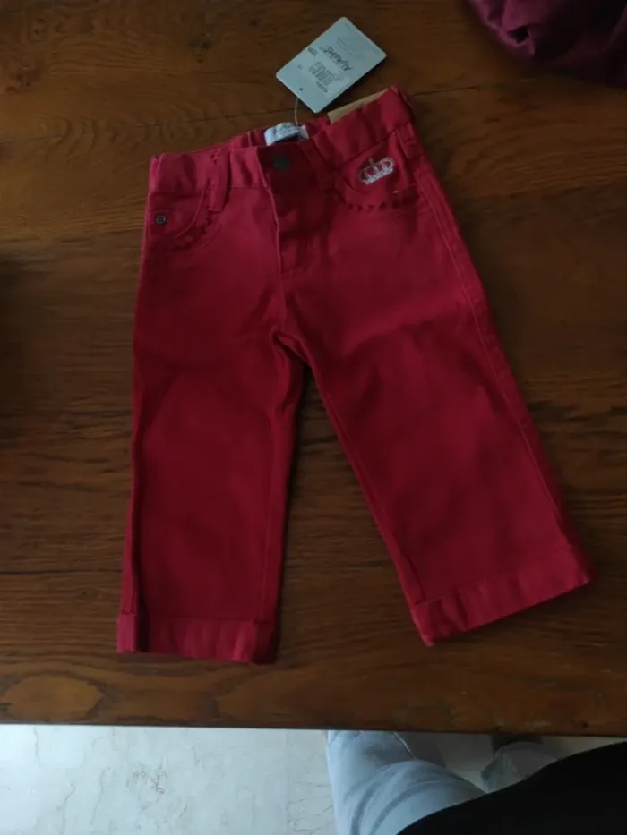 Pantalon fille alphabet 12 mois