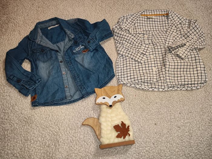 Lot de 2 chemises manches longues taille 2 ans