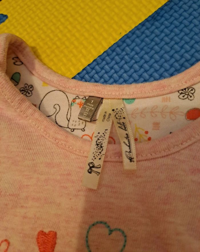 Ensemble t-shirt manches longues salopette écureuil, orchestra, taille 1 mois (54 cm) - photo numéro 4