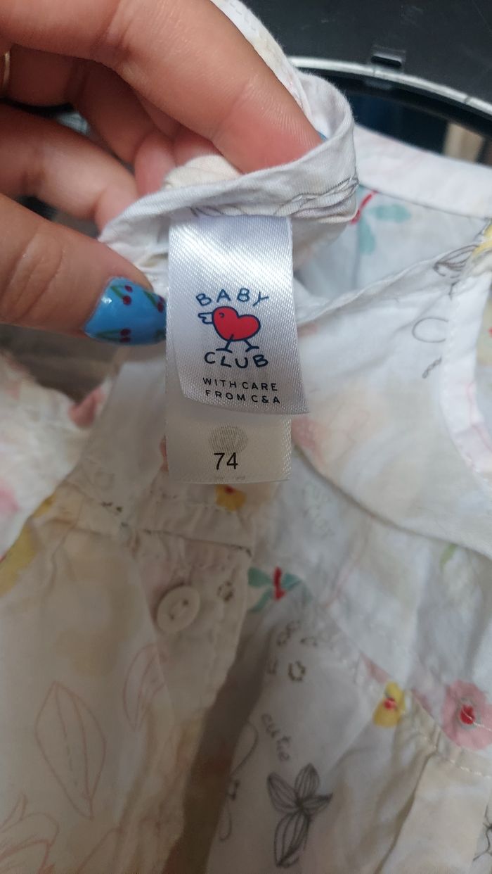 Robe blanche fleurie 74cm Baby club - photo numéro 3