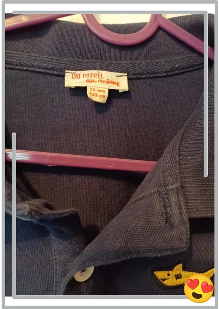 Polo bleu marine manches courtes dpam 12 ans - photo numéro 2