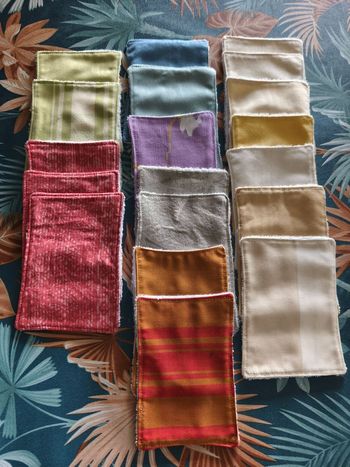 10 lingettes lavables multi usages grand format 13 x 9 cm éponge bambou Oeko-tex 