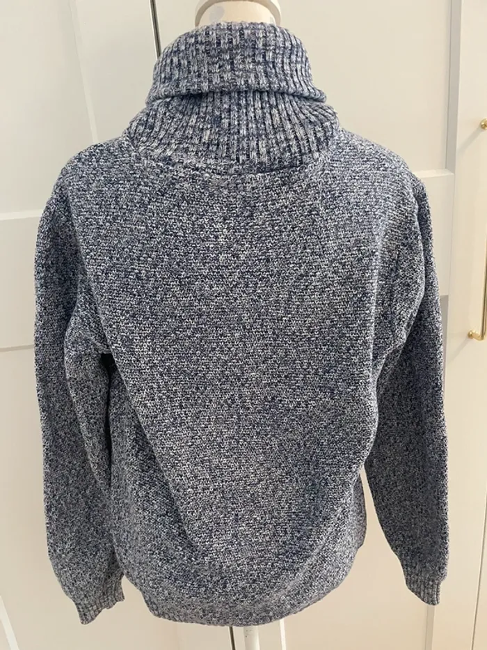 Pull bleu / blanc chiné taille L - photo numéro 3