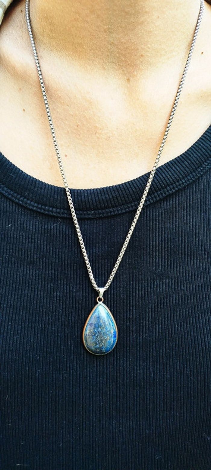 Collier Chamanique Authentique en Lapis-lazuli 💫Mémoire des Rites Anciens - photo numéro 5