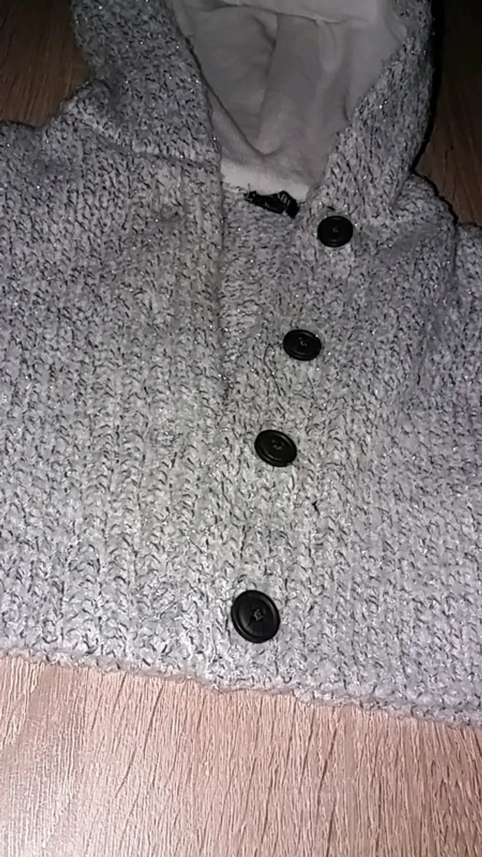 Gilet à capuche pailletté 3 mois - photo numéro 2