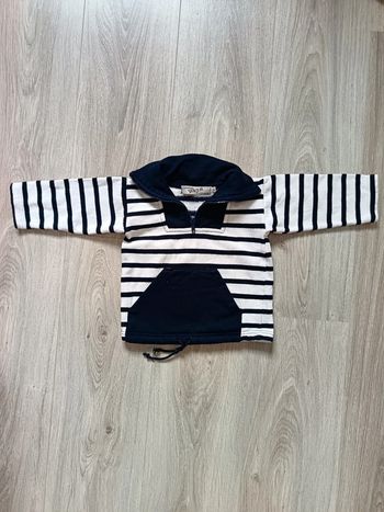 Pull sweat marinière bleu blanc garçon 1 an
