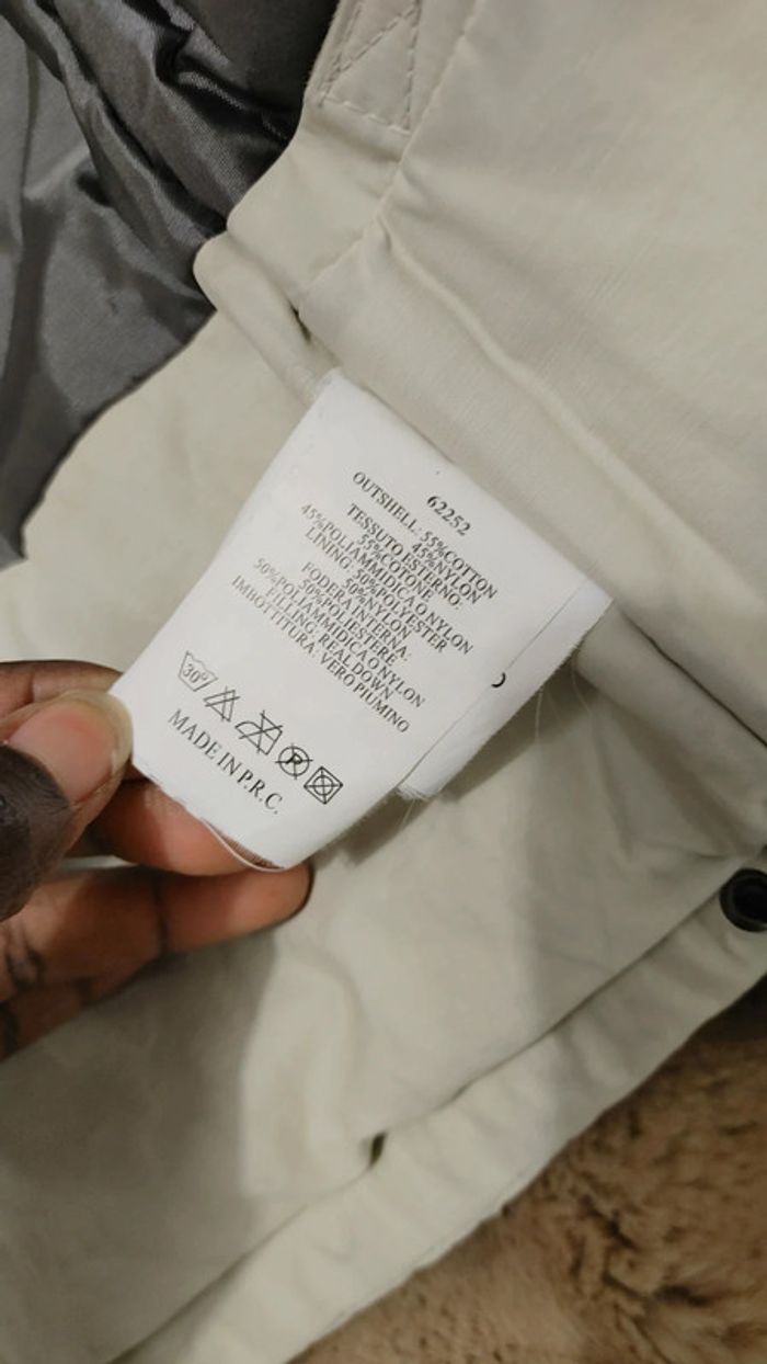 Grosse veste doudoune matelassée homme imperméable duvet plume blanc cassé beige chaude épaisse - photo numéro 15