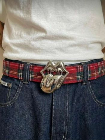 Ceinture à carreaux Tartan y2k lips