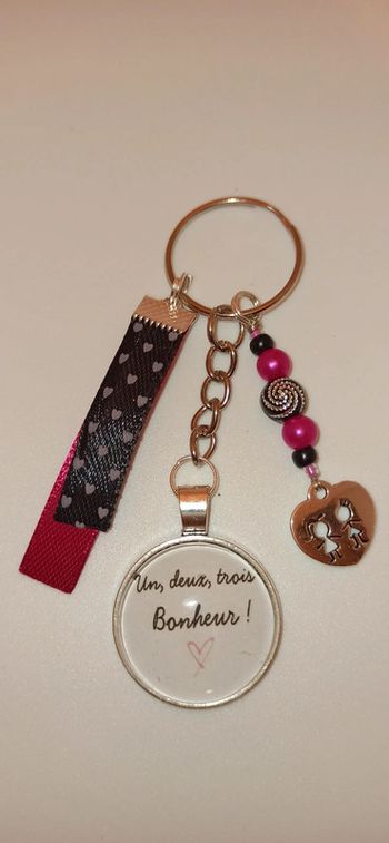 Cadeau pensées positives Bonheur,  porte clé message bijoux de sac