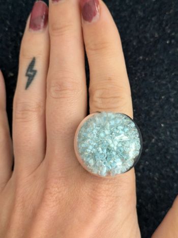 Bague en verre ronde style pylônes