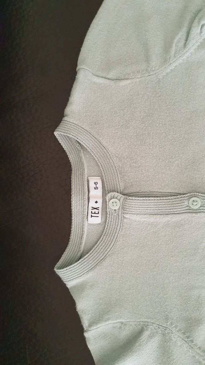 Gilet bleu-vert (ou vert d'eau) taille 5-6 ans - photo numéro 5