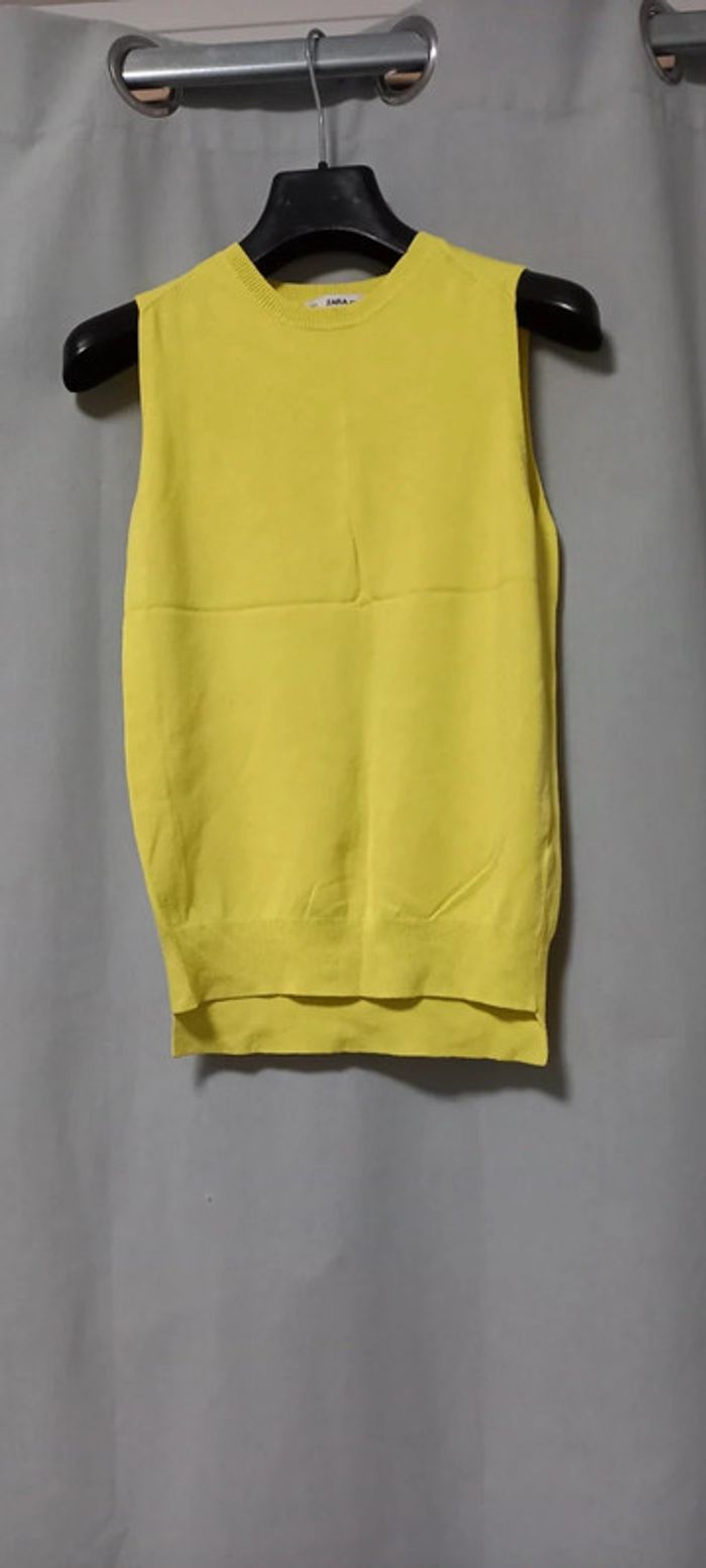 Pull sans manches zara 36 jaune