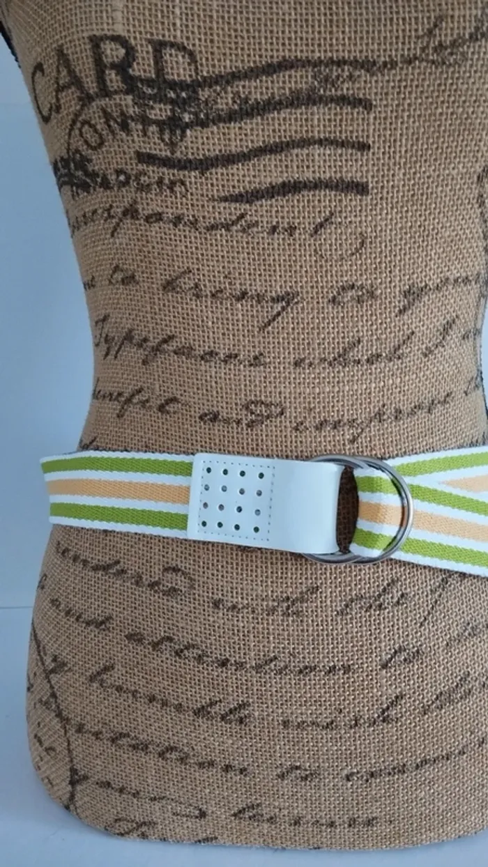 Ceinture ajustable blanche jaune verte mixte - photo numéro 4