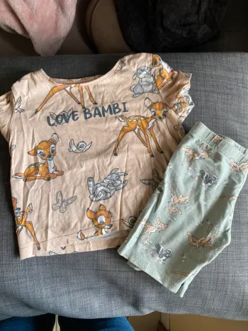 Ensemble t-shirt short Bambi Disney 24m fille