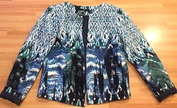 Veste graphique bleu/blanc h&m t.36, neuve