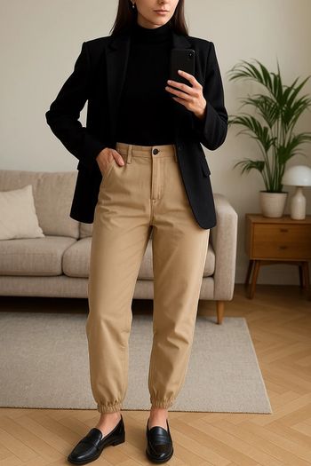 Pantalon cargo beige Bershka - Taille 34 / XS