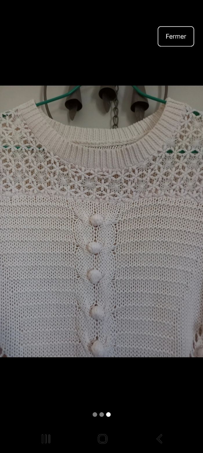 Pull ajouré col - photo numéro 3