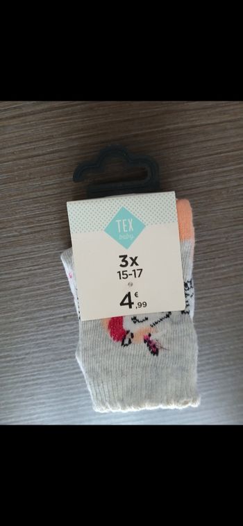 Lot de trois paires de chaussettes fille licorne 15/17