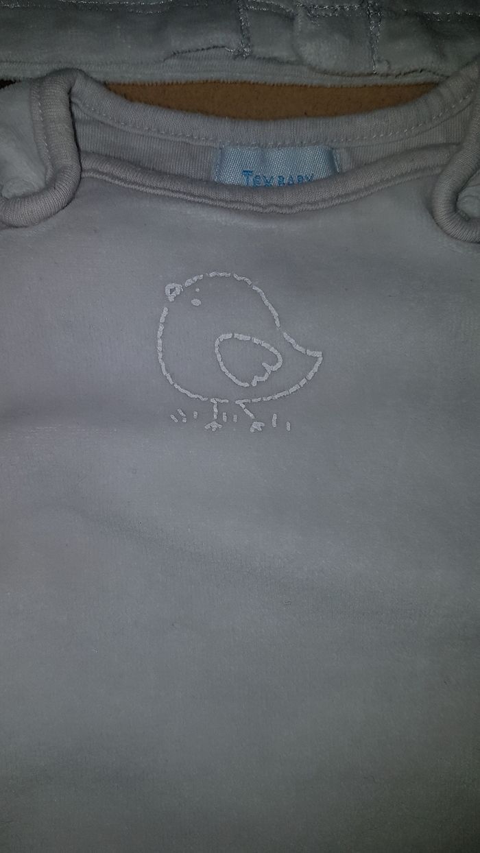 Salopette +Gilet en velour gris clair - photo numéro 2