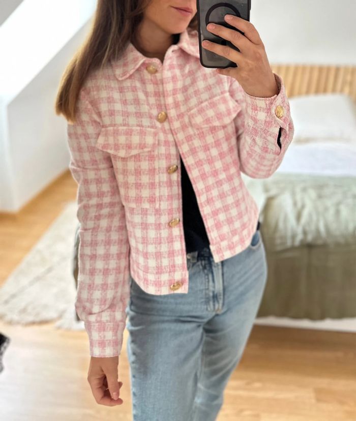 Veste en tweed Zara vichy 🐚 - photo numéro 4