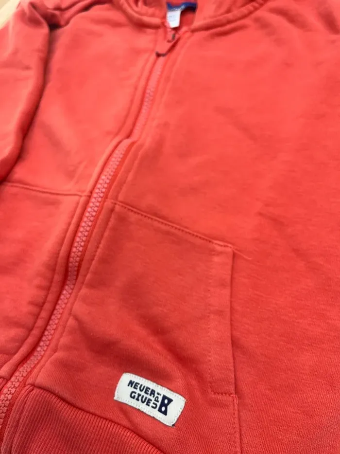 Gilet sweat orange Okaïdi taille 5 ans - photo numéro 3
