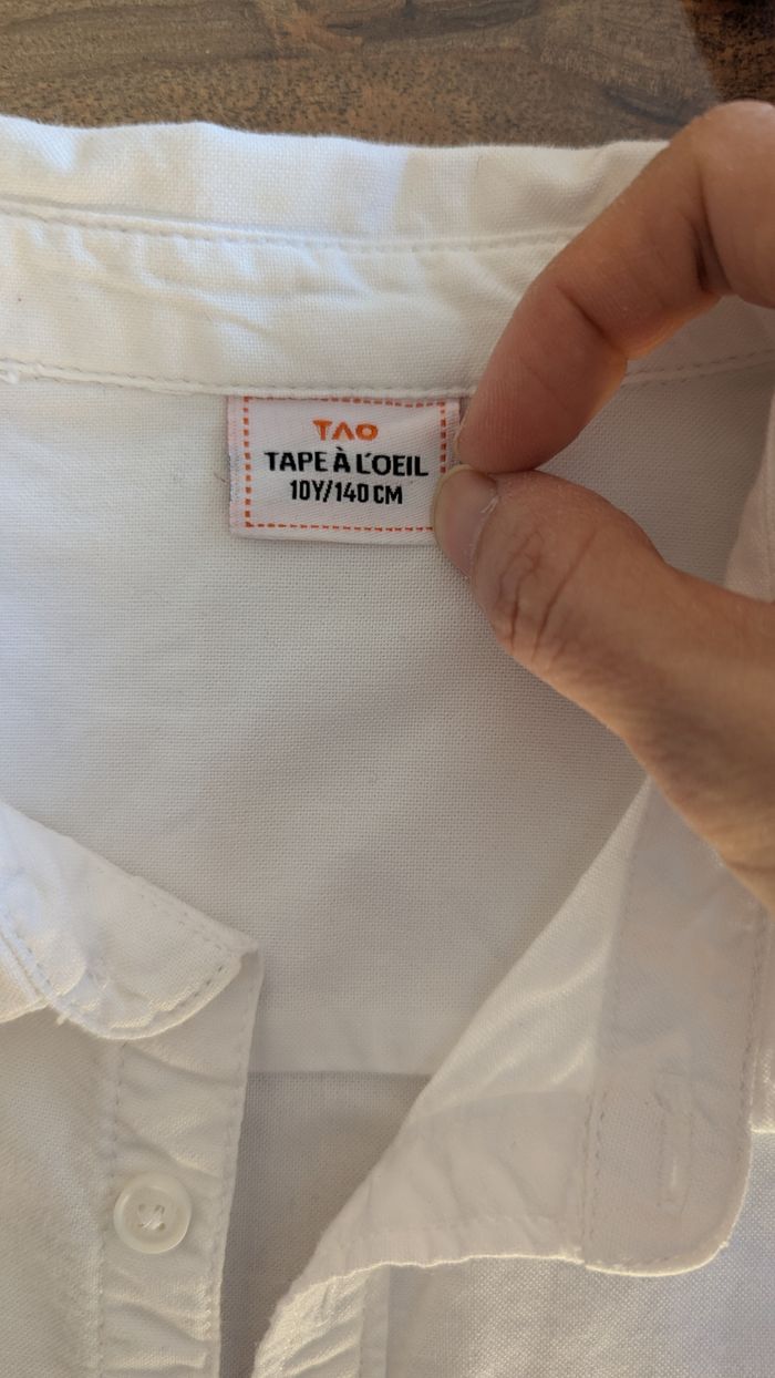 Lot de 2 chemises gris, blanc garçon 10 ans - photo numéro 3
