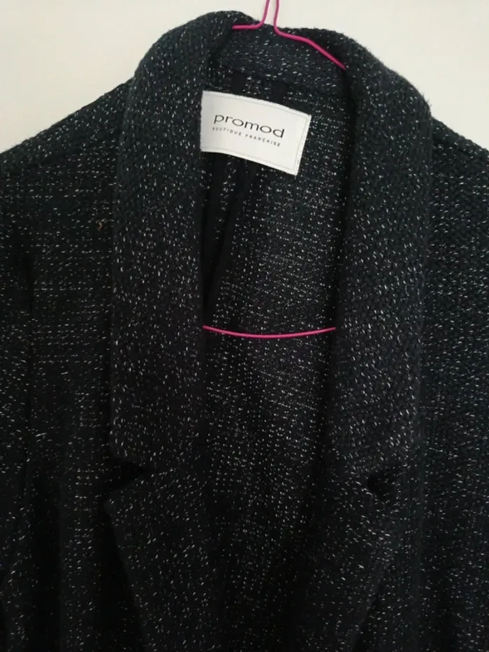Veste noir mouchetée de blanc Promod 38 - photo numéro 3