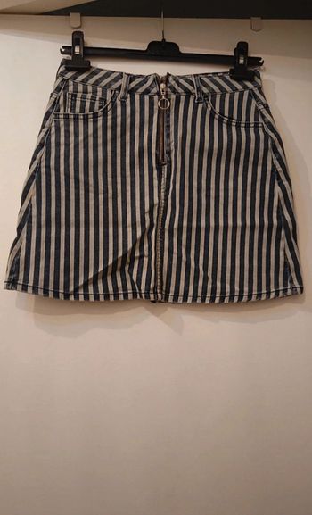 Mini jupe rayé bleu et blanche