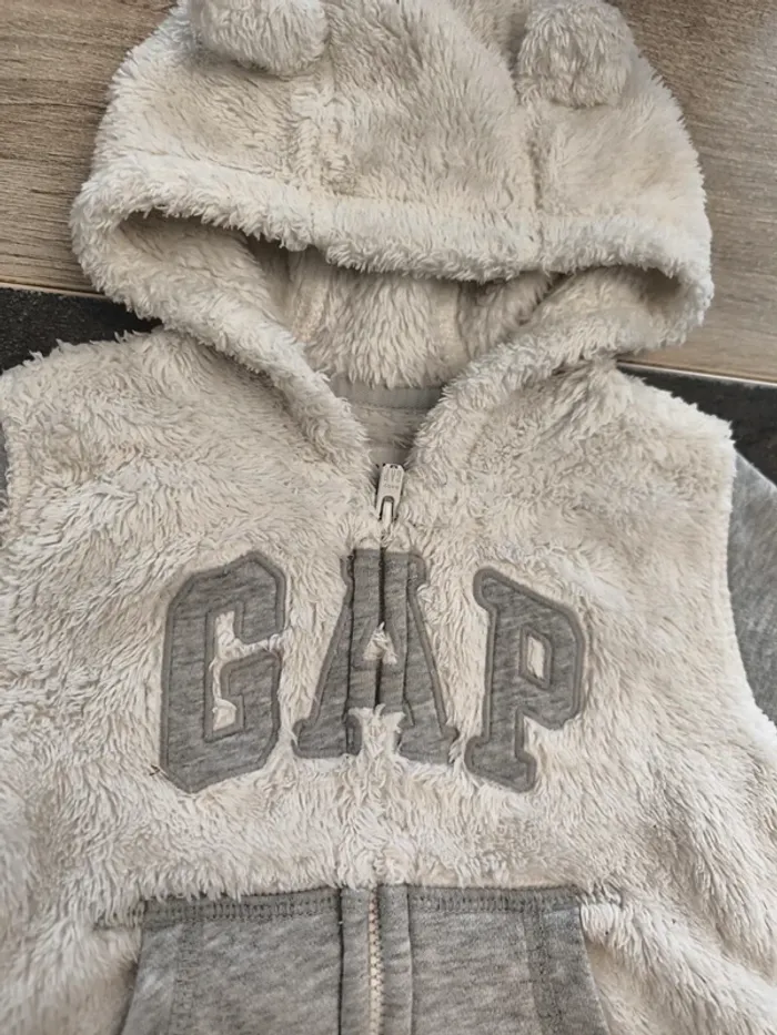 Gilet zippé bi-matiere polaire garçon 12/18 mois BabyGap - photo numéro 3