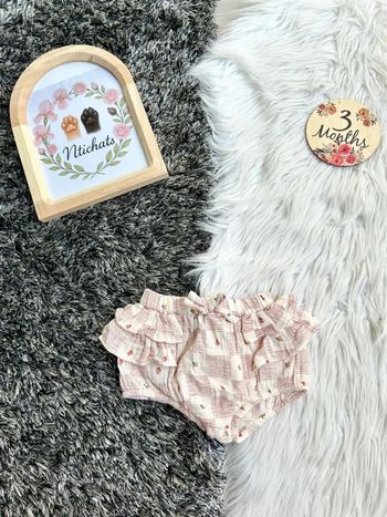 Short à volants imprimé en coton- 3 mois