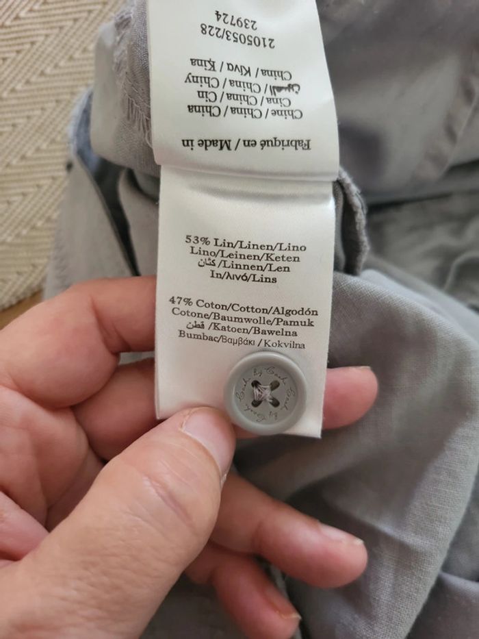 Cache cache short lin coton gris taille 40 - photo numéro 7