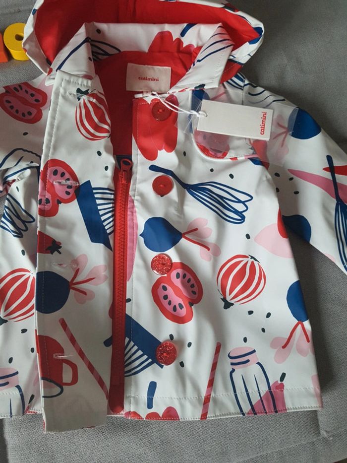 Veste manteau coupe-vent ciré Catimini taille 6 mois neuf avec étiquettes - photo numéro 2