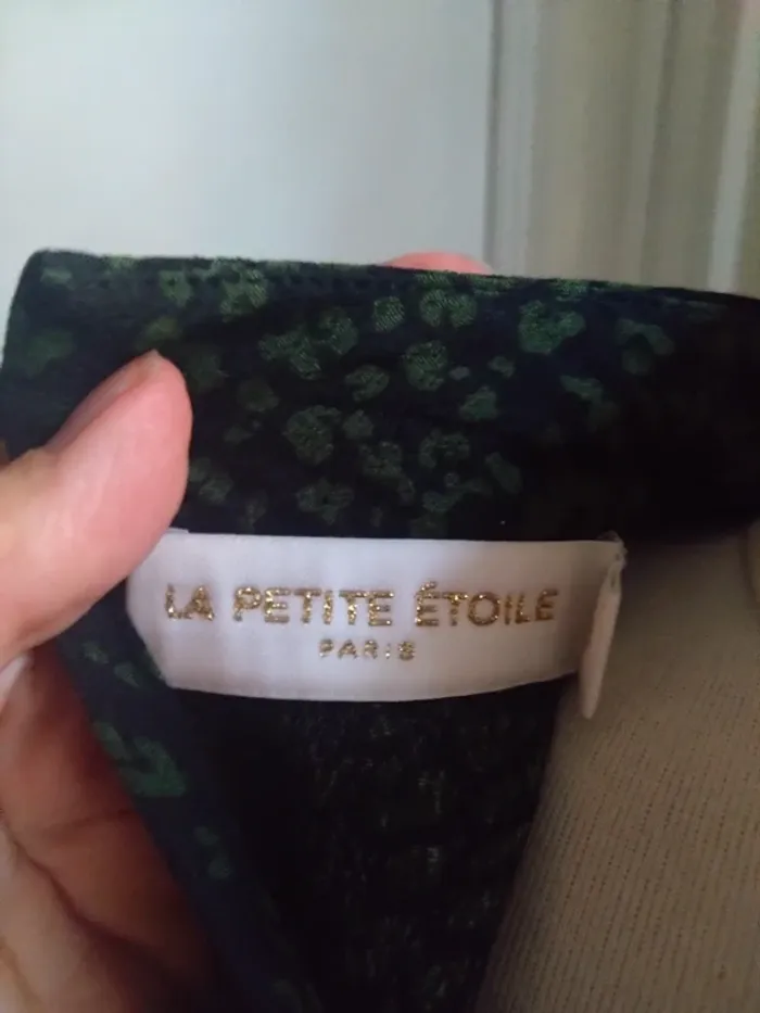 Robe courte La Petite Étoile noire à motifs verts T36 automne - photo numéro 8