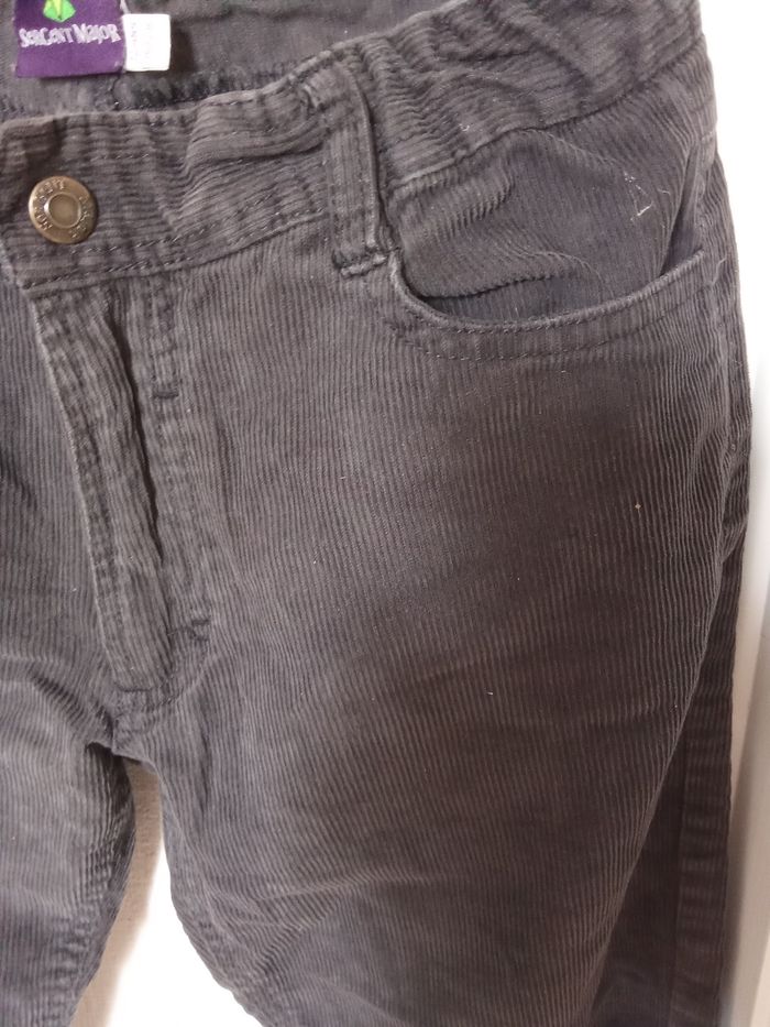 Pantalon côtelé garçon gris ardoise sergent major 12 ans - photo numéro 3