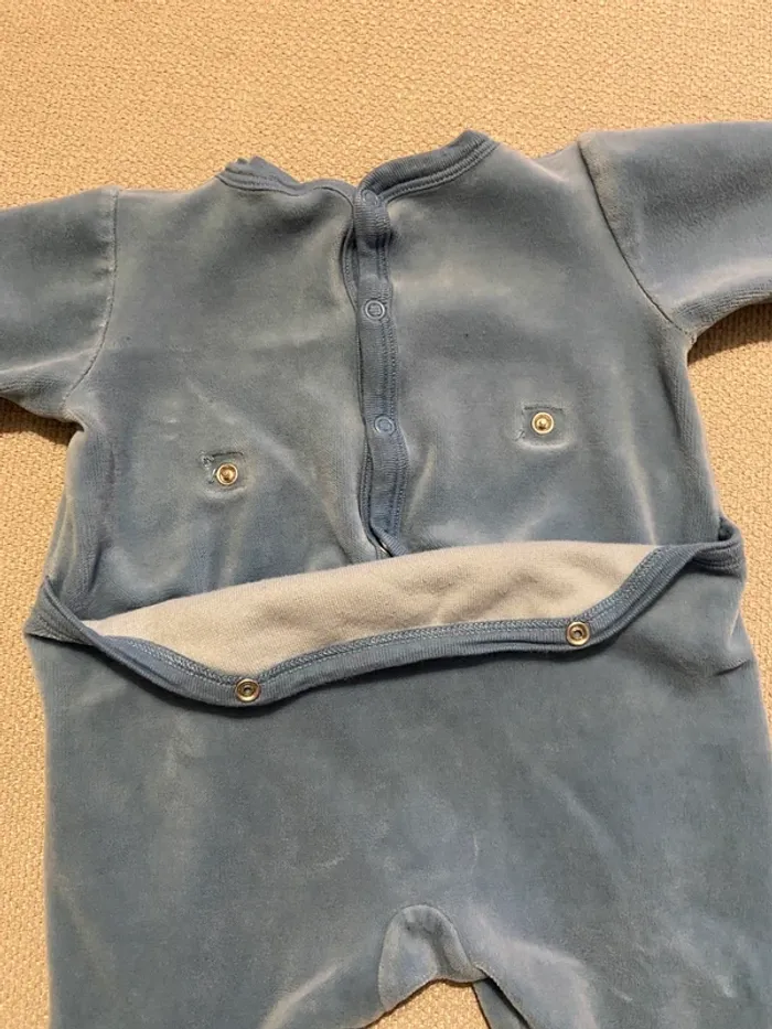 Pyjama petit bateau chaud velours 3 mois - photo numéro 4