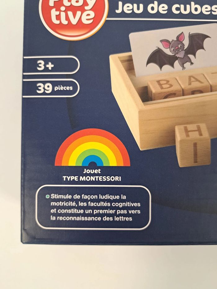 Playtive jeu de cubes de lettres en anglais, Montessori - photo numéro 2