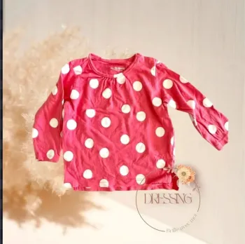 T-shirt à petit pois manche longue 6 mois